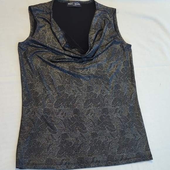 Asymmetrical Silver and Black Tank Top - Picture 11 of 11